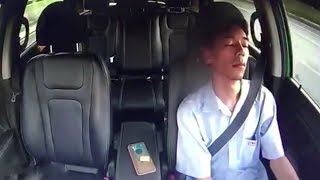 Driver sleeps for a full minute while driving [upl. by Naesal]