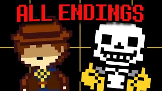 Undertale Yellow  All Endings  Final Bosses [upl. by Neelhtac]