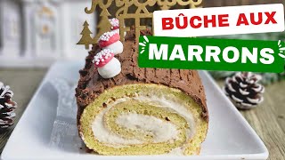 RECETTE  La bûche aux marrons la bûche traditionnelle de Noël très facile à faire LACHOUFAMILY [upl. by Dalila]