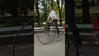 How to Get On and Off a Penny Farthing Bicycle shorts bikelife [upl. by Jeffcott]