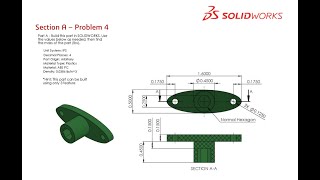 Solidworks CSWA Exam Practice  PART MODELLING  Section A  4 [upl. by Solotsopa]