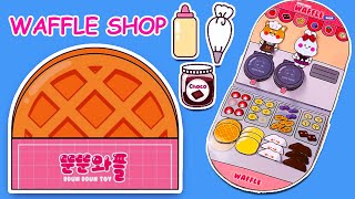 🧇Paper Toy 🧇 Quiet Book  Waffle Shop ｜DIY Paper Toy Waffle Maker Set  squishy book [upl. by Llevol494]