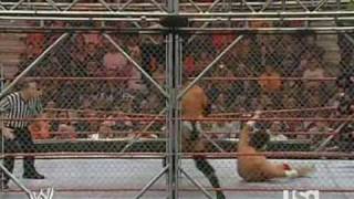 Triple H vs Mr McMahon amp Carlito Steel Cage 12 [upl. by Satterfield]