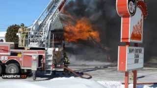 HD Gatineau  Le restaurant cabaret La Ferme Rouge détruit par les flammes  16 Février 2014 [upl. by Eldnar598]