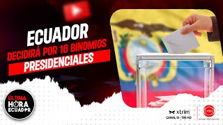 Ecuador decidirá por 16 binomios presidenciales que deberán inscribirse desde hasta el 2 de octubre [upl. by Zenas]