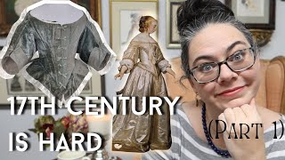 Sewing a 17th Century Dress from Patterns of Fashion  1650s Historical Sewing Part 1 [upl. by Jarid]