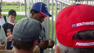 Neftali Feliz signing autographs for fans during Rangers Spring Training 2010 3110 [upl. by Zina]