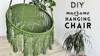 DIY Macrame Hanging Chair Tutorial │ Macrame Hanging Swing │ DIY hammock chair [upl. by Onairam570]