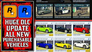 HUGE New GTA Online UPDATE 12 New DLC Vehicles Purchasable POLICE Cars amp MORE GTA5 Chop Shop [upl. by Esmerelda]