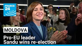 Moldova proEU leader Sandu wins reelection despite Russian meddling allegations • FRANCE 24 [upl. by Aynnat]