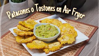 Cómo Preparar PATACONES o Tostones en la AIRFRYER Con GUACAMOLE🥑 Fácil y Rápido 👉2021 [upl. by Aleahcim]