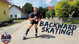 Inline Skating Backward Skating Tutorial [upl. by Rialb]