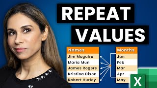 How to Combine and Repeat Blocks of Text n Times in Excel NO Copy Paste and NO Formulas [upl. by Ecidnacal449]