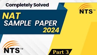 NTS NAT Sample Paper 2024 Completely solved Part 3 [upl. by Franckot]