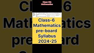 class6 math pre board syllabus 202425 preboard shorts 202425 feed syllabus viralshorts [upl. by Raimes]