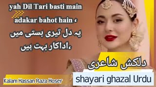 shayari ghazal Urdu dilkash shayari  yah Dil Tari basti main adakar bahot hain [upl. by Ecirtak571]