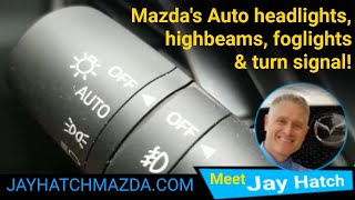 Using Mazdas headlight fog lights and auto function [upl. by Nodnerb]