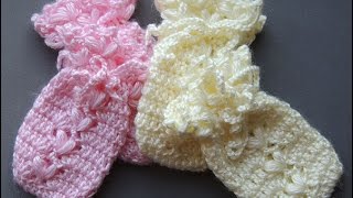 Crochet  Guantes o Manoplas para Bebes 0 a 3 meses [upl. by Haceber]