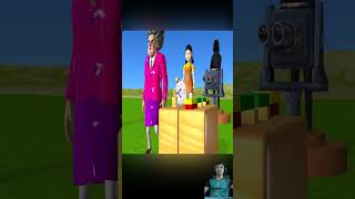 Scary Teacher 3D vs Squid Game Rope Spinner Saw Cut Half Stem Wooden Level Max Challenge shorts [upl. by Koenraad23]