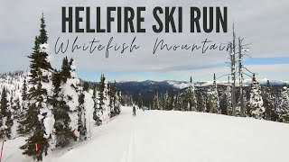 Skiing Whitefish Mountain Ski Resort Montana Hellfire Ski Run POV Big Mountain Whitefish Montana [upl. by Airdnek]