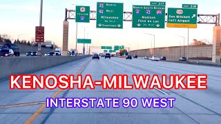 KENOSHA TO MILWAUKEE WISCONSIN ON INTERSTATE 94 WEST [upl. by Yelnahs34]