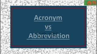 Acronym vs Abbreviation [upl. by Lallage145]