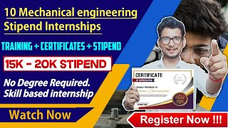 10 paid internships for mechanical engineering students  mechanical internship  summer internship [upl. by Ydna]