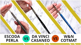 What is the Best Synthetic Watercolor Brush 🖌️🎨 Escoda Perla vs Da Vinci Casaneo vs WampN Cotman [upl. by Aleemaj]