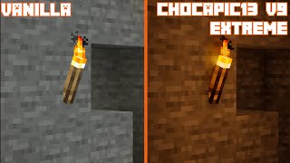 Vanilla vs Chocapic13 V9 Extreme  Shader Comparison [upl. by Garibull]