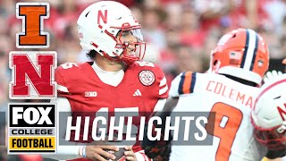 No 24 Illinois Fighting Illini vs No 22 Nebraska Cornhuskers Highlights  FOX College Football [upl. by Farah883]