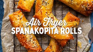 Air Fryer Spanakopita Rolls  Crisp amp Delicious   Supergolden Bakes [upl. by Zea]