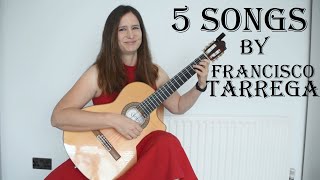 5 beautiful classical guitar songs by Francisco Tarrega guitar cover [upl. by Akemal]