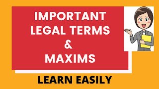 Legal Terms and Maxims for Law Entrance Legalmaxims 20232024 [upl. by Gerc]