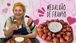 COMO FAZER O MELHOR MEDALHÃO DE FRANGO COM BACON [upl. by Wynn449]