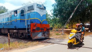 🇨🇦  BIKER stuck on UNMANNED railroad crossing While CANADIAN Train Honking Very Loudly in INDIA [upl. by Ahsata580]