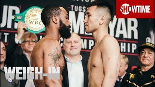 Russell Jr vs Nyambayar WeighIn  SHOWTIME CHAMPIONSHIP BOXING [upl. by Asirret]