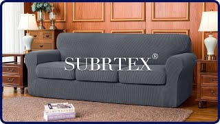 How to install jacquard stretch Sofa Slipcover with Separated Seat Cushions by Subrtex [upl. by Yeslaehc]