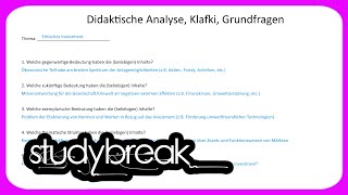 Didaktische Analyse Klafki Grundfragen  Didaktik [upl. by Bausch]