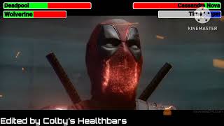 Deadpool amp Wolverine vs Cassandra Nova amp the Time Ripper with healthbars  Final Fight [upl. by Meehar]