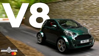 430PS V8powered Aston Martin Cygnet flies up FOS Hill [upl. by Nitsraek]