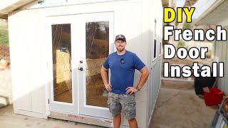 Diy French Door Installation 10x12 shed build [upl. by Enimasaj]