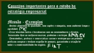 Estratégia empresarial Conceitos de Missão visão valores Objetivos e metas [upl. by Hillhouse]