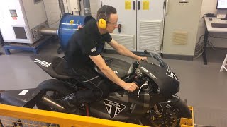 DYNO TESTED Triumph Moto2 765 development bike [upl. by Magdau]