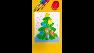 Lets Color a Christmas Tree 🎄 Finger Painting [upl. by Eckel]