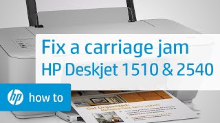 Fixing a Carriage Jam  HP Deskjet 1510 and 2540 Series  HP [upl. by Annie]