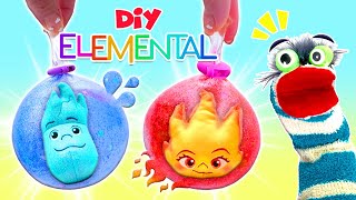 Fizzy Creates DIY Disney Pixars Elemental Wade And Ember Themed Slime Squishies  Fun Craft For Kids [upl. by Lleruj]