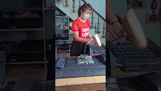 Repair striped LIVA TV screen tv repar shortvideo [upl. by Eicirtap]