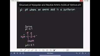 67 Structure of nonpolar and neutral amino acids at various pH [upl. by Rothmuller]