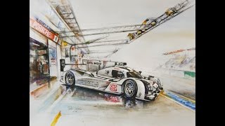 How to Sketch a Racing Car with SAKURA Products [upl. by Avrom874]