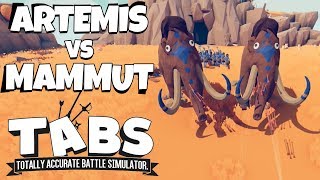 ARTEMIS vs MAMMUT  TABS  Totally Accurate Battle Simulator [upl. by Anetsirhc]